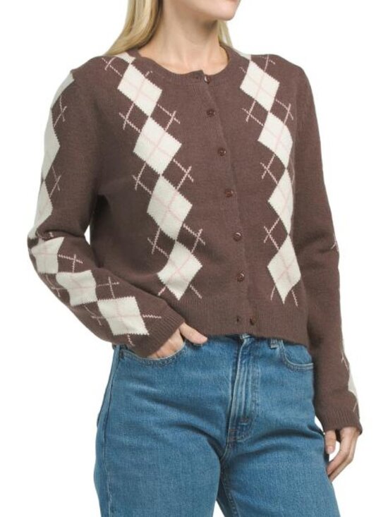 idem ditto Sweaters - IDEM DITTO Intarsia Argyle Cardigan